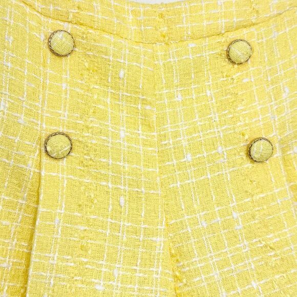 Versona MODERN Yellow White Tweed Sailor Button Wide Leg Shirts NEW - Picture 5 of 15